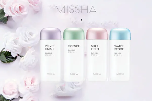 Thương hiệu Missha với dòng kem chống nắng hương hoa hồng đặc trưng