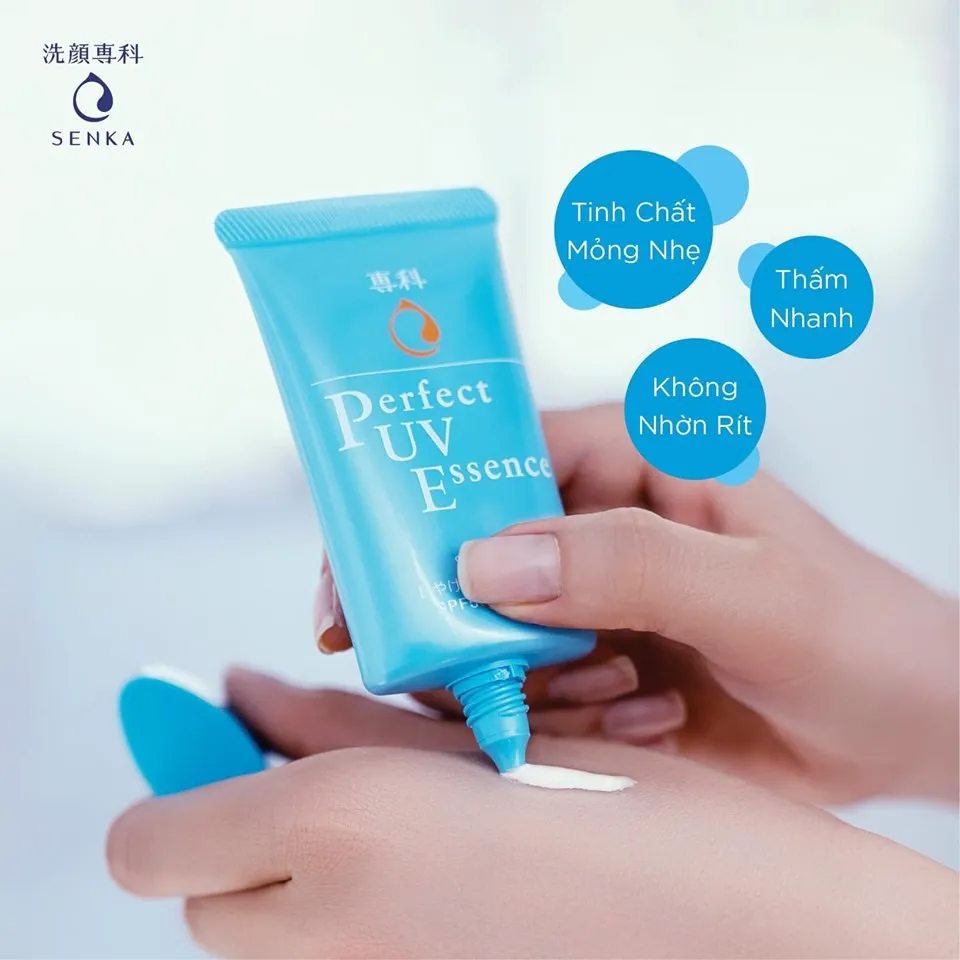 Senka Perfect UV Essence SPF50+ Giải pháp chống nắng cho da khô