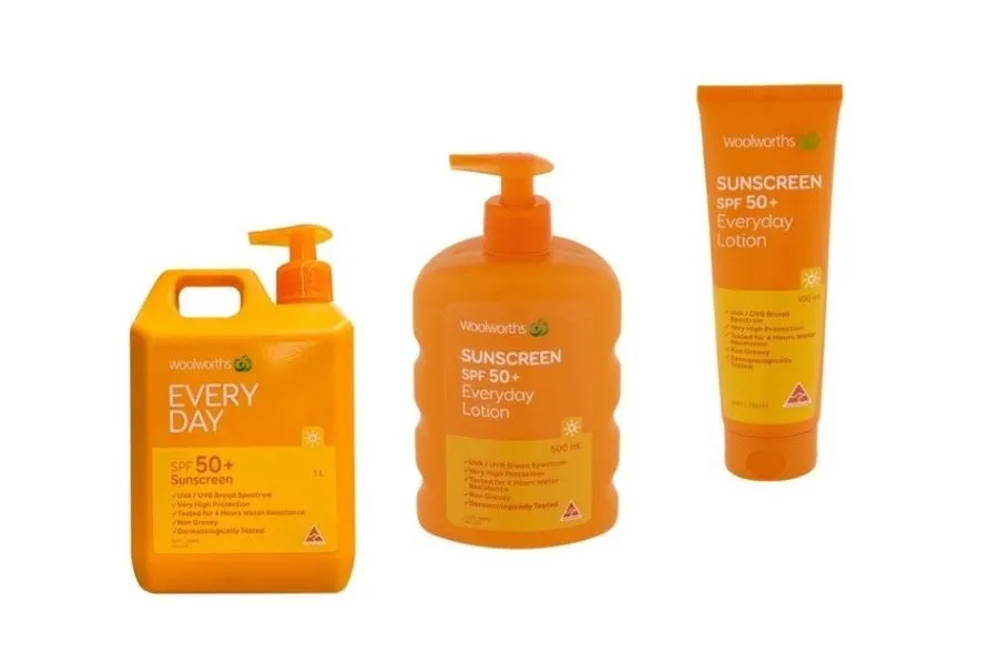 Kem chống nắng Woolworths loại 1000ml, 500ml và 100ml