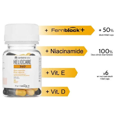 Viên uống chống nắng Heliocare 360 bổ sung vitamin D và E