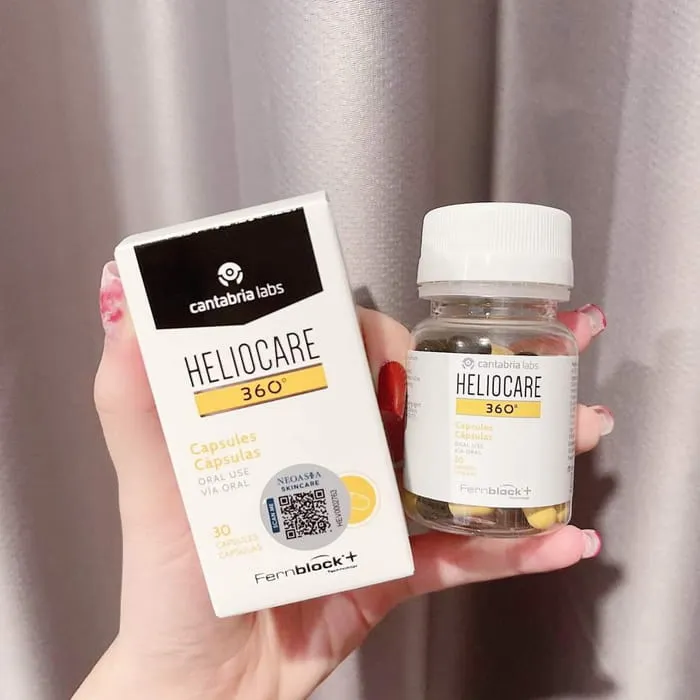 Viên uống chống nắng Heliocare 360 là sản phẩm thiên nhiên lành tính, không gây tác động phụ. Viên uống chống nắng Heliocare 360 là sản phẩm thiên nhiên lành tính, không gây tác động phụ.