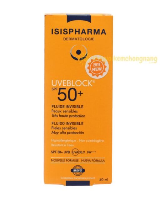 vỏ bao bì Kem chống nắng Isis Pharma Uveblock Fluid SPF50