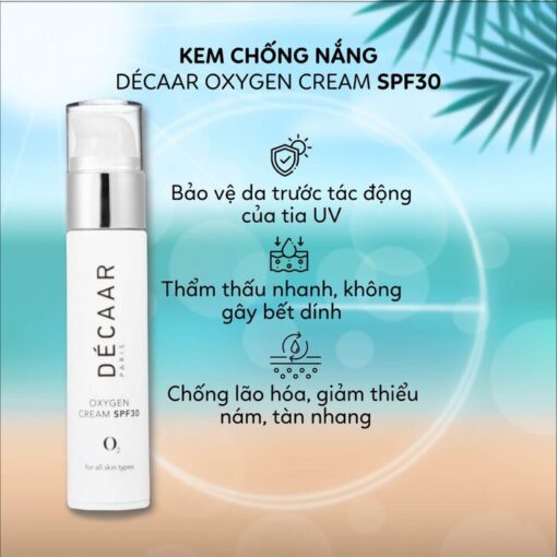 Kem chống nắng dạng kem Décaar Oxygen Cream SPF30 PA +++ chất kem siêu mịn