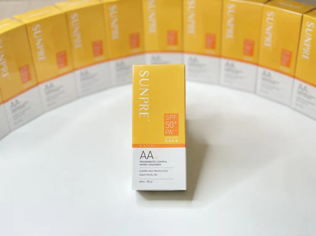 Mona Frema SUNPRE High Protection AA Facial Gel sử dụng công nghệ TLP-P Block chống lại tia UV