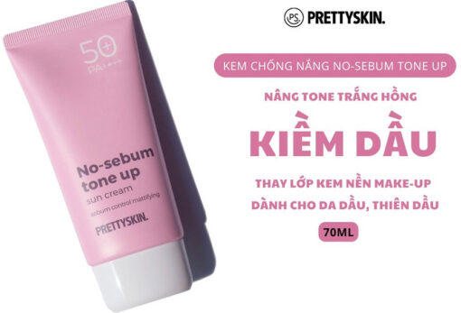 Kem chống nắng nâng tông kiềm dầu Pretty Skin No-sebum Tone Up Sun Cream SPF50+ PA++++ kiềm dầu tốt