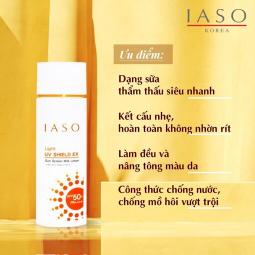 Sữa chống nắng Hàn Quốc- IASO UV SHIELD EX SPF50+ PA++++ dạng sữa thẩm thấu nhanh