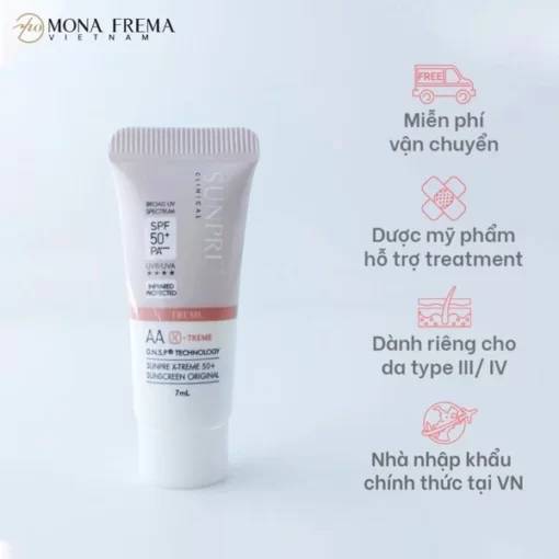 Kem chống nắng cao cấp không màu SUNPRE AA X-Treme 50+ Original Sunscreen SPF50+/PA+++ được thị trường ưa chuộng