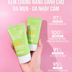 Kem chống nắng rau má Pretty Skin The Pure Jeju Cica Sun Cream SPF50+ PA++++ thẩm thấu nhanh