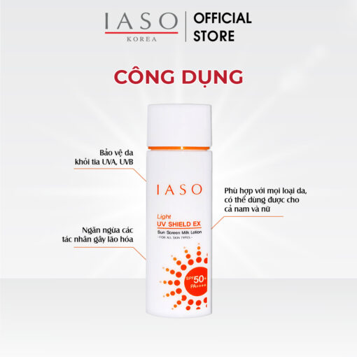 Sữa chống nắng Hàn Quốc- IASO UV SHIELD EX SPF50+ PA++++ có công dụng mạnh mẽ