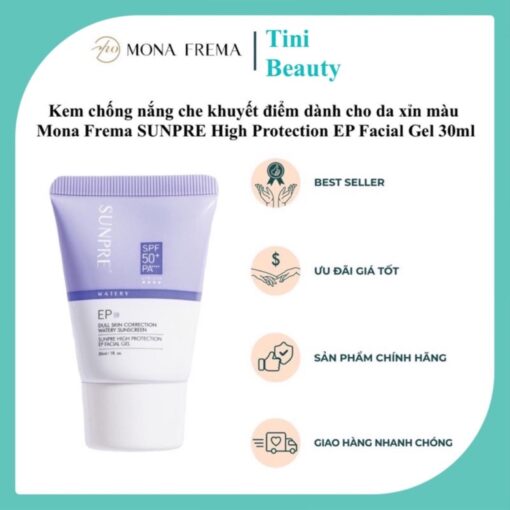 Kem chống nắng che khuyết điểm SUNPRE High Protection EP Facial Gel SPF50+/PA+++ thẩm thấu nhanh