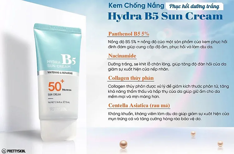 Bí mật làn da khỏe Pretty Skin Hydra B5 Sun Cream SPF50+