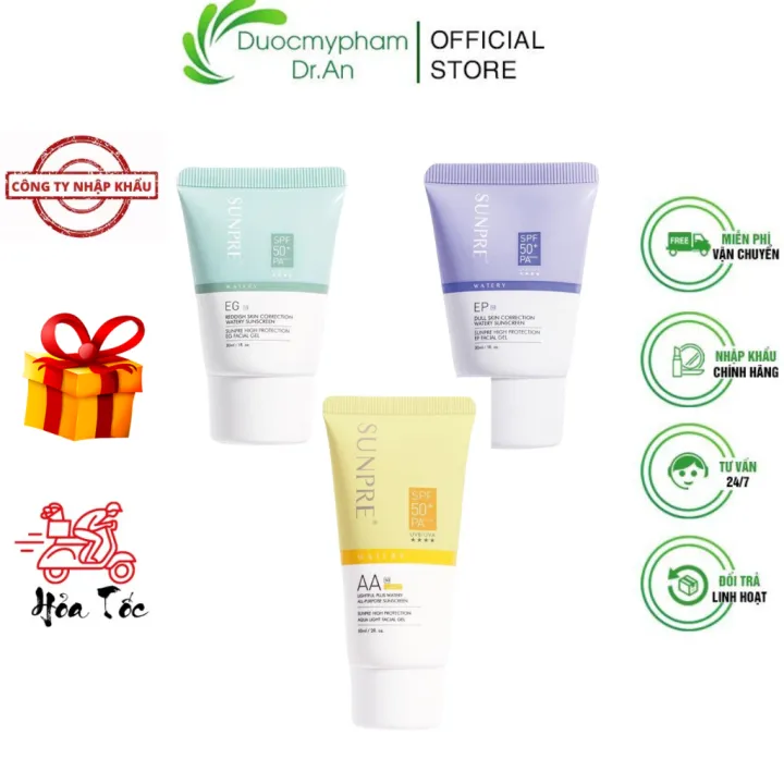 Kem Chống Nắng Che Khuyết Điểm Da Mụn Mona Frema SUNPRE High Protection EG Facial Gel SPF50+/PA+++ bộ sản phẩm