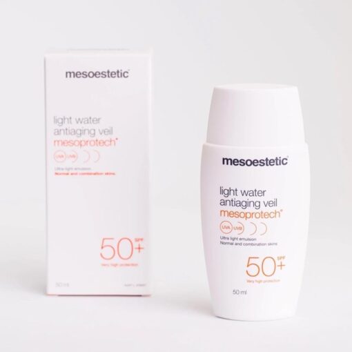 Kem chống nắng Mesoestetic Light Water Antiaging Veil Mesoprotech SPF50+ được thiết kế để bảo vệ da khỏi tác động của tia tử ngoại B (UVB)