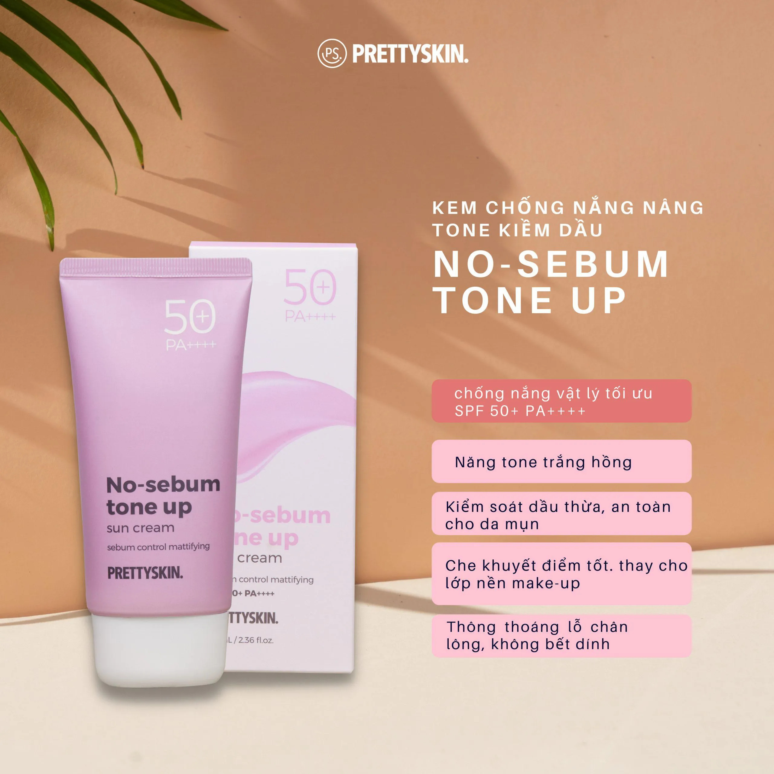 Công dụng của Kem chống nắng nâng tone kiềm dầu Pretty Skin No-sebum Tone Up Sun Cream SPF50+ PA++++