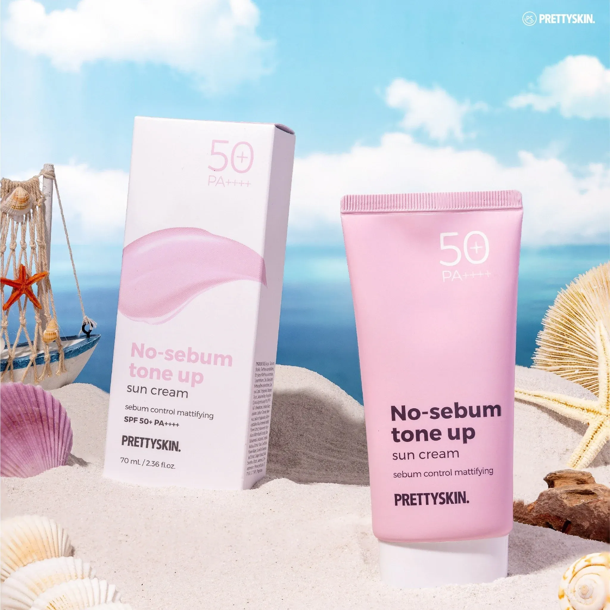 Kem chống nắng nâng tone kiềm dầu Pretty Skin No-sebum Tone Up Sun Cream SPF50+ PA++++ tươi sáng, nhẹ nhàng