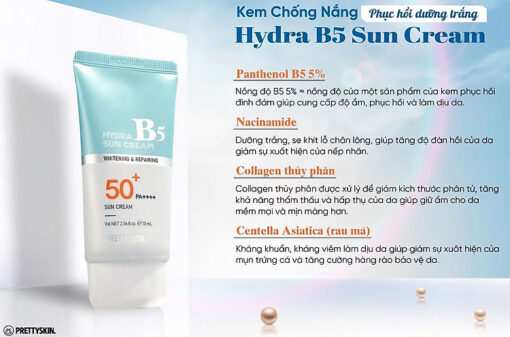 Kem chống nắng Pretty Skin Hydra B5 Sun Cream SPF 50+ PA++++ công dụng tốt