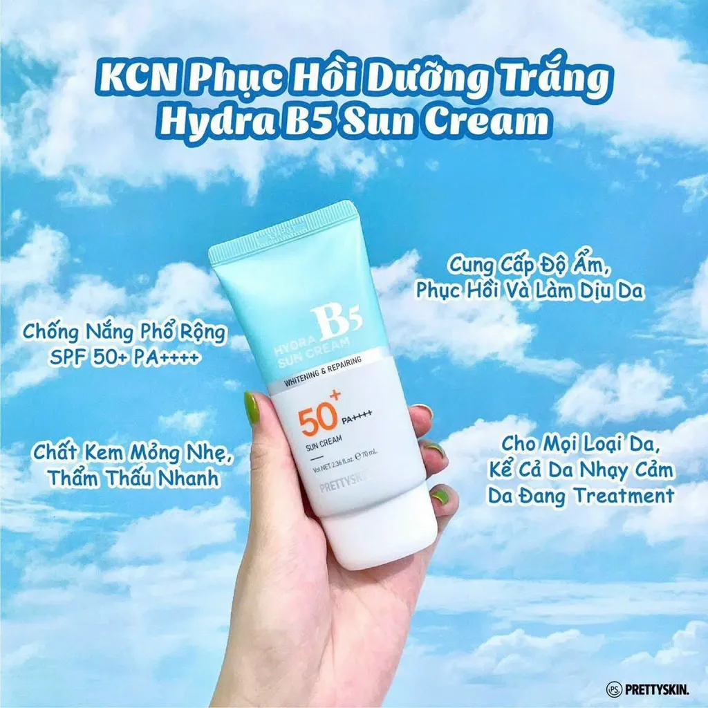 Khám phá Pretty Skin Hydra B5 Sun Cream Da căng mướt, chống nắng tối ưu