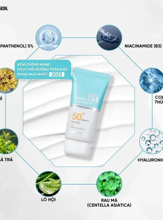 Pretty Skin Hydra B5 SPF50+ Chống nắng mạnh mẽ, cấp ẩm dịu nhẹ