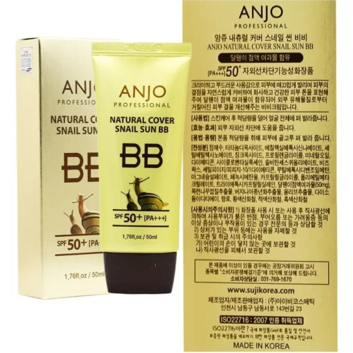 kem chống nắng trang điểm từ ốc sên anjo natural cover snail sun bb spf50+ pa+++ thành phần chính quan trọng