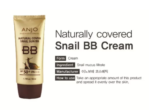 kem chống nắng trang điểm từ ốc sên anjo natural cover snail sun bb spf50+ pa+++ chống nắng tốt