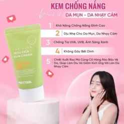 Kem chống nắng rau má Pretty Skin The Pure Jeju Cica Sun Cream SPF50+ PA++++ chất kem mịn