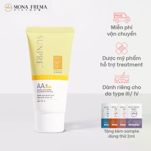 Kem chống nắng không màu kiềm dầu SUNPRE High Protection Aqua Light Facial Gel SPF50+/PA+++ công dụng tuyệt vời