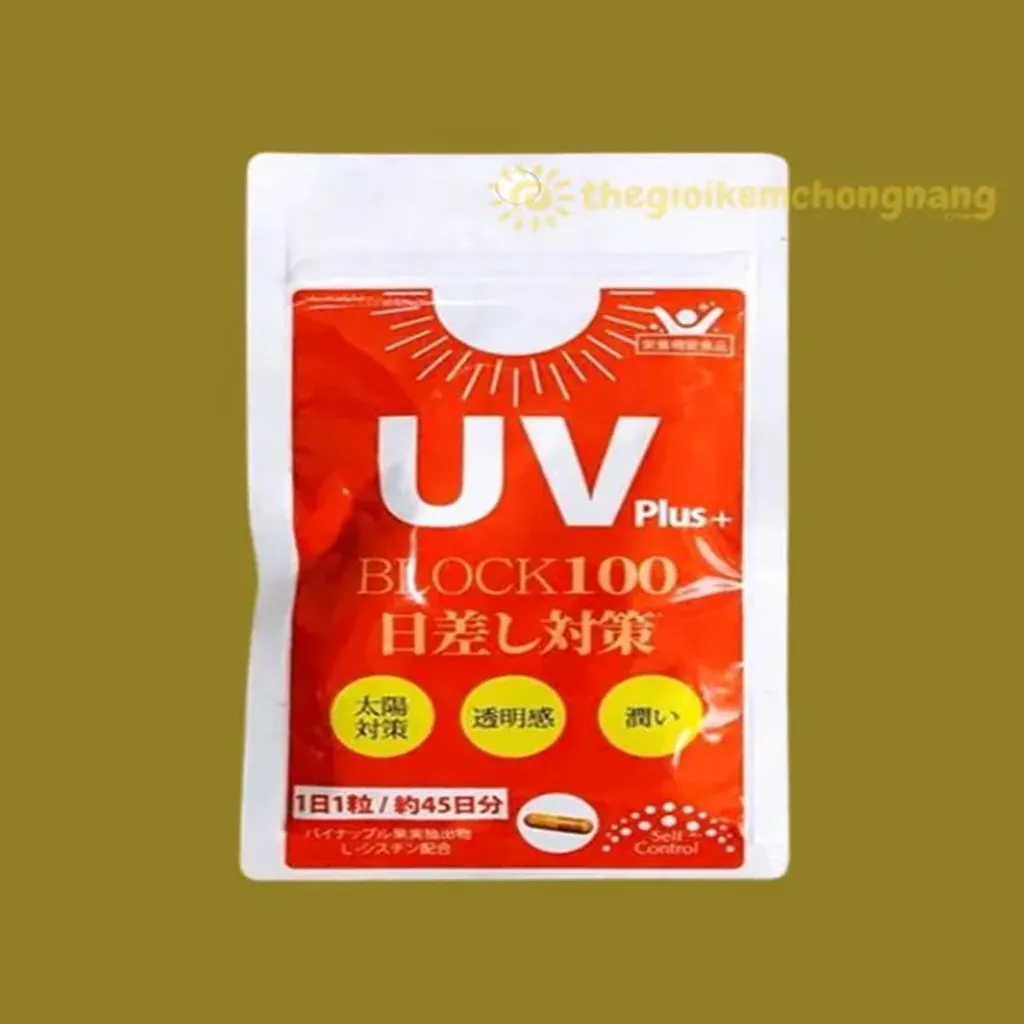 Viên uống chống nắng UV Plus+ Block 100 hỗ trợ bảo vệ da từ bên trong, giảm tác hại tia UV và ngăn ngừa lão hóa sớm